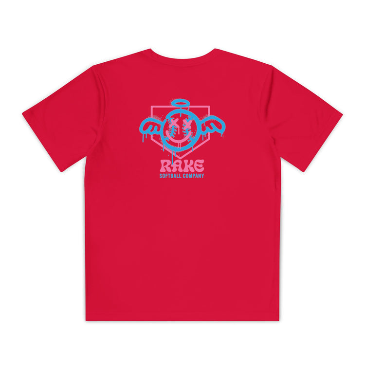 Kids She Angel Drip Softball Dry Fit Tee - Rake Baseball Company - RAKE BASEBALL | BASEBALL T-SHIRT | BASEBALL CLOTHING | GOOD VIBES ONLY