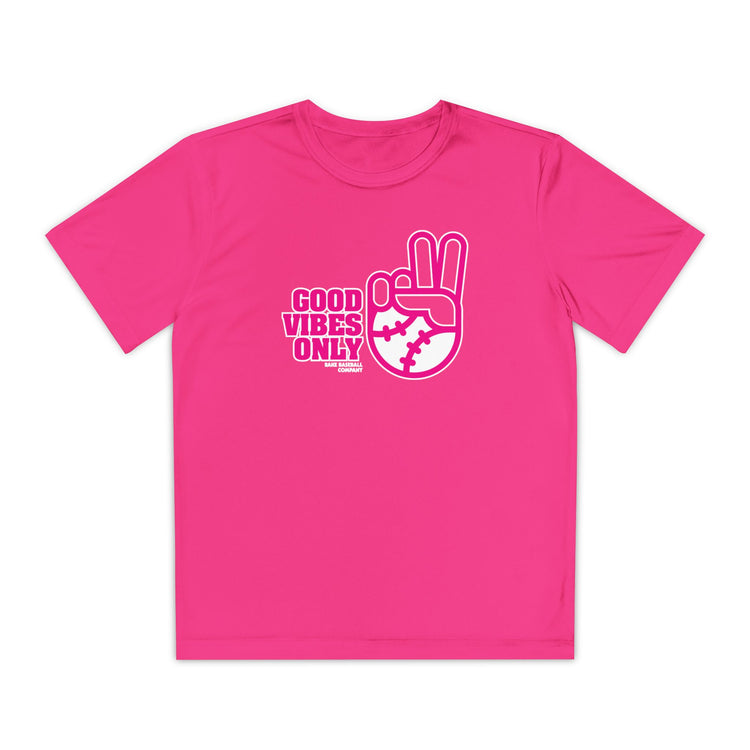 Kids Good Vibes Only Dry Fit Tee - Rake Baseball Company - RAKE BASEBALL | BASEBALL T-SHIRT | BASEBALL CLOTHING | GOOD VIBES ONLY