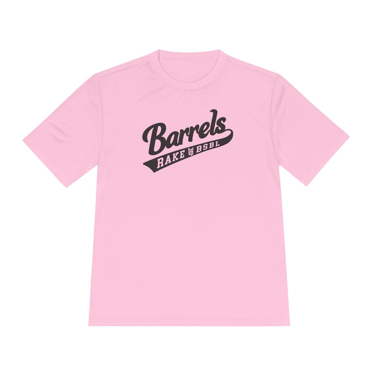 Barrels Dry Fit Tee - Rake Baseball Company - RAKE BASEBALL | BASEBALL T-SHIRT | BASEBALL CLOTHING | GOOD VIBES ONLY