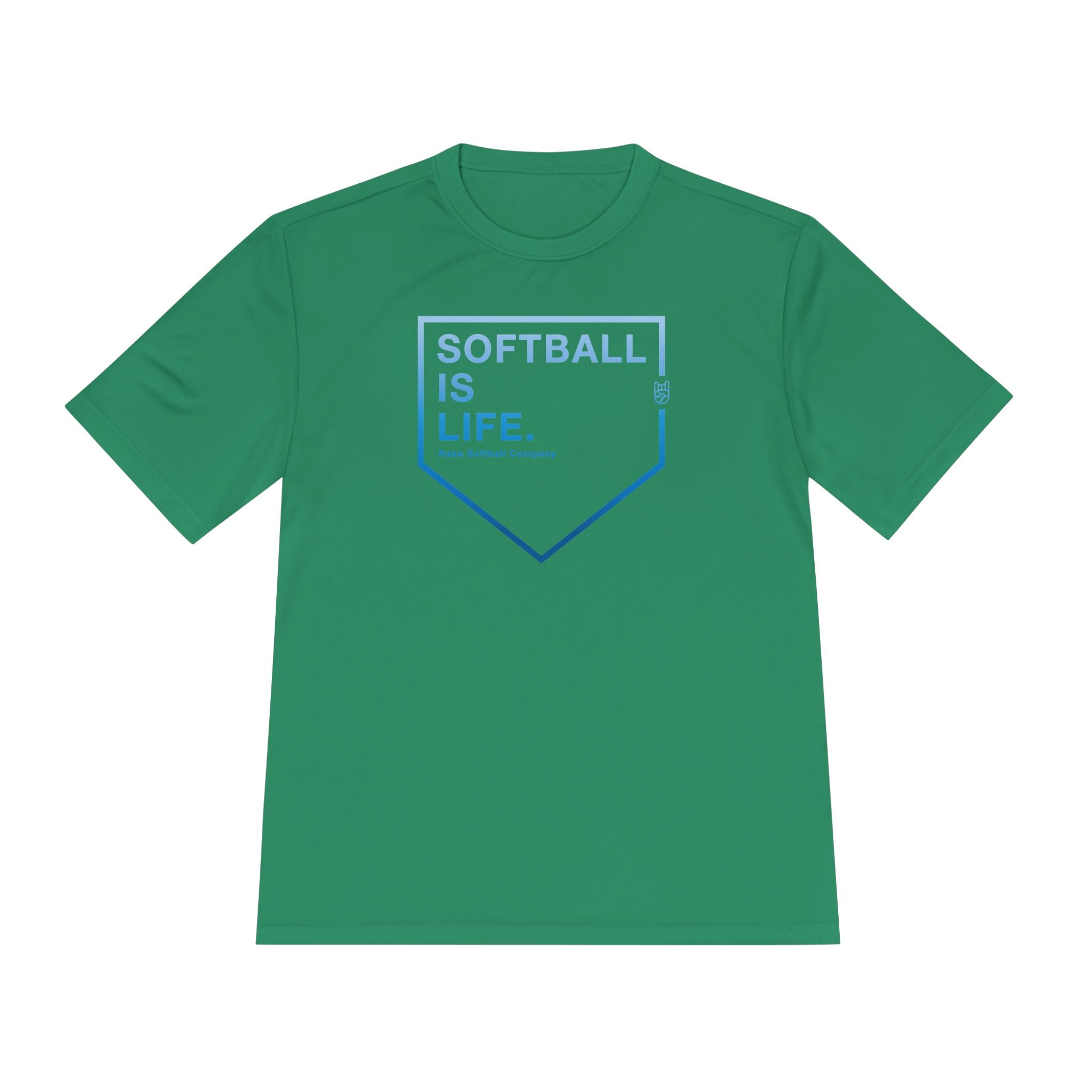 Softball Is Life Dry Fit Tee - Rake Baseball Company - RAKE BASEBALL | BASEBALL T-SHIRT | BASEBALL CLOTHING | GOOD VIBES ONLY