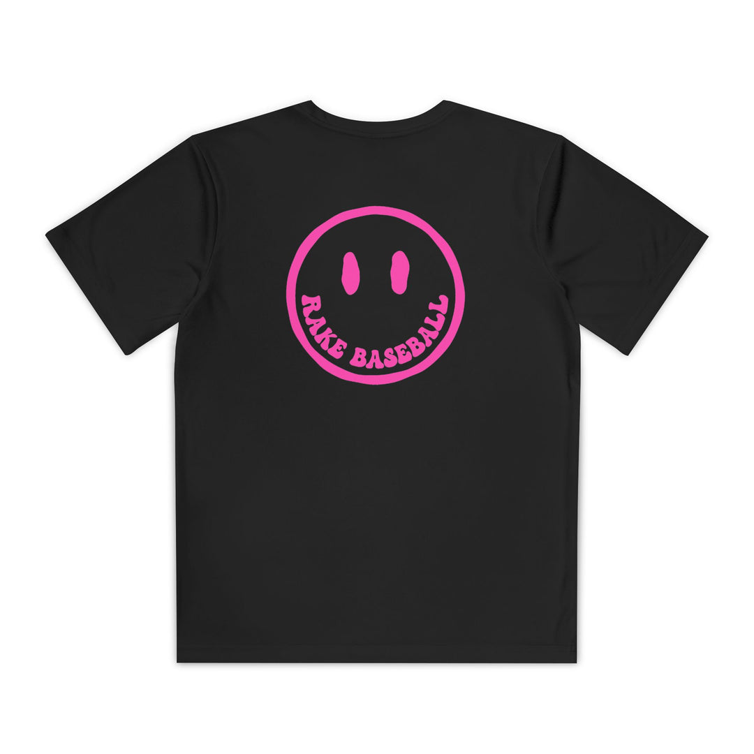 Kids Rake Smile Dry Fit Tee - Rake Baseball Company - RAKE BASEBALL | BASEBALL T-SHIRT | BASEBALL CLOTHING | GOOD VIBES ONLY