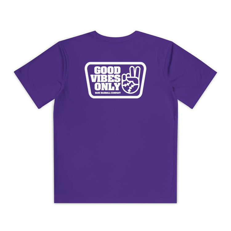 Kids Good Vibes Only Box Dry Fit Tee - Rake Baseball Company - RAKE BASEBALL | BASEBALL T-SHIRT | BASEBALL CLOTHING | GOOD VIBES ONLY