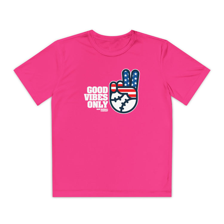 Kids GVO Stars and Stripes Edition Dry Fit Tee - Rake Baseball Company - RAKE BASEBALL | BASEBALL T-SHIRT | BASEBALL CLOTHING | GOOD VIBES ONLY