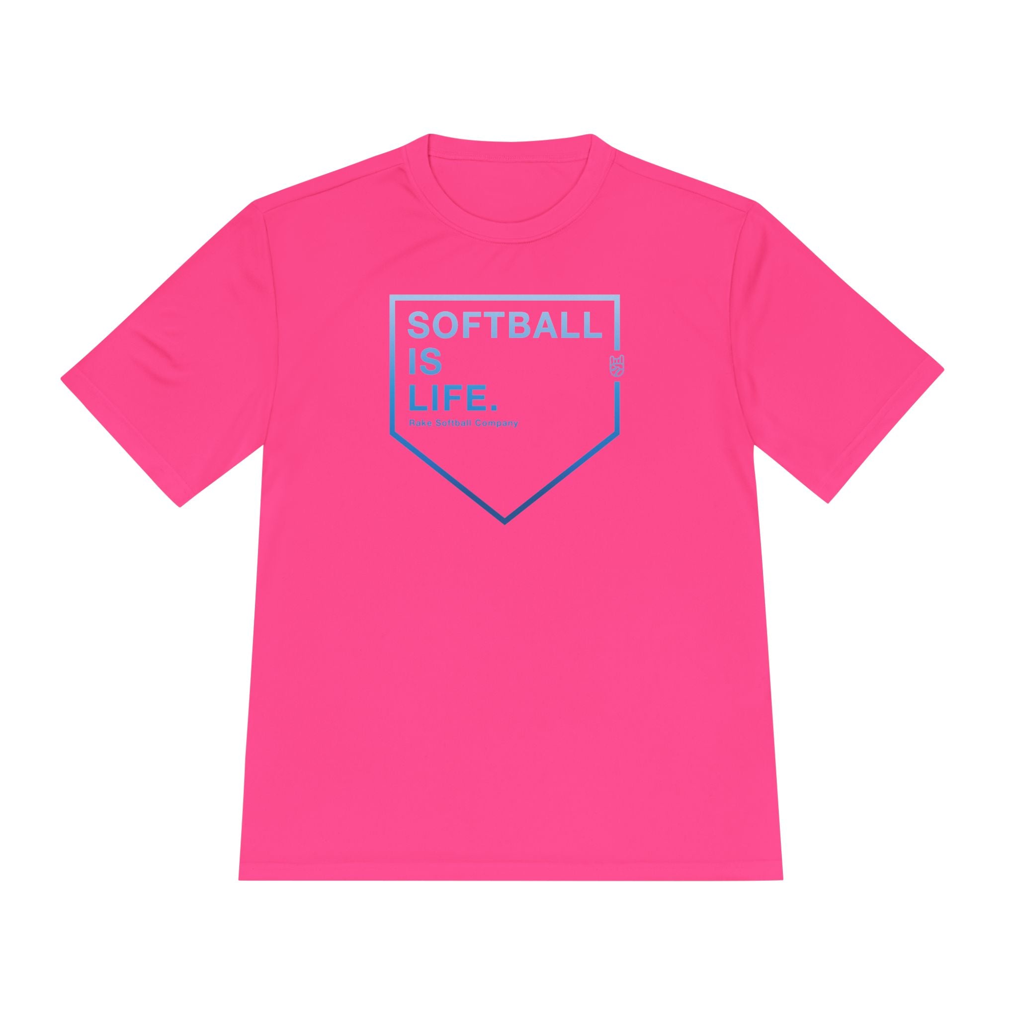 Softball Is Life Dry Fit Tee - Rake Baseball Company - RAKE BASEBALL | BASEBALL T-SHIRT | BASEBALL CLOTHING | GOOD VIBES ONLY