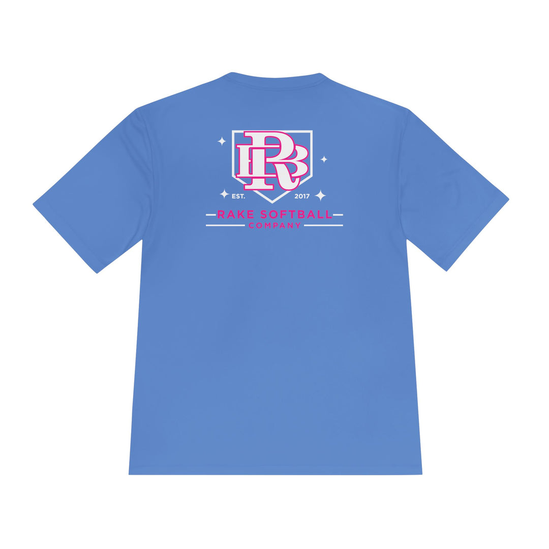 RB Homeplate Softball Dry Fit Tee - Rake Baseball Company - RAKE BASEBALL | BASEBALL T-SHIRT | BASEBALL CLOTHING | GOOD VIBES ONLY