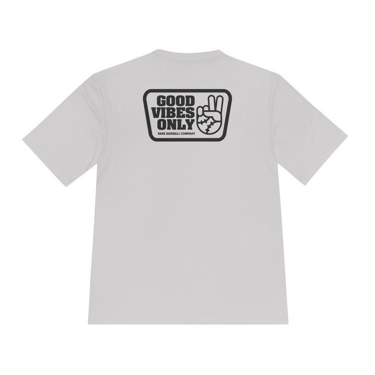 Good Vibes Only Box Dry Dit Tee - Rake Baseball Company - RAKE BASEBALL | BASEBALL T-SHIRT | BASEBALL CLOTHING | GOOD VIBES ONLY
