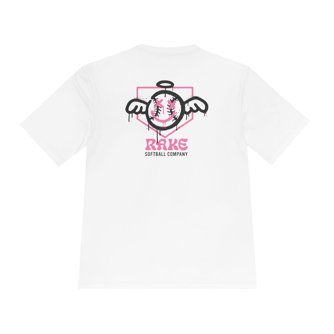 She Angel Drip Softball Dry Fit Tee - Rake Baseball Company - RAKE BASEBALL | BASEBALL T-SHIRT | BASEBALL CLOTHING | GOOD VIBES ONLY