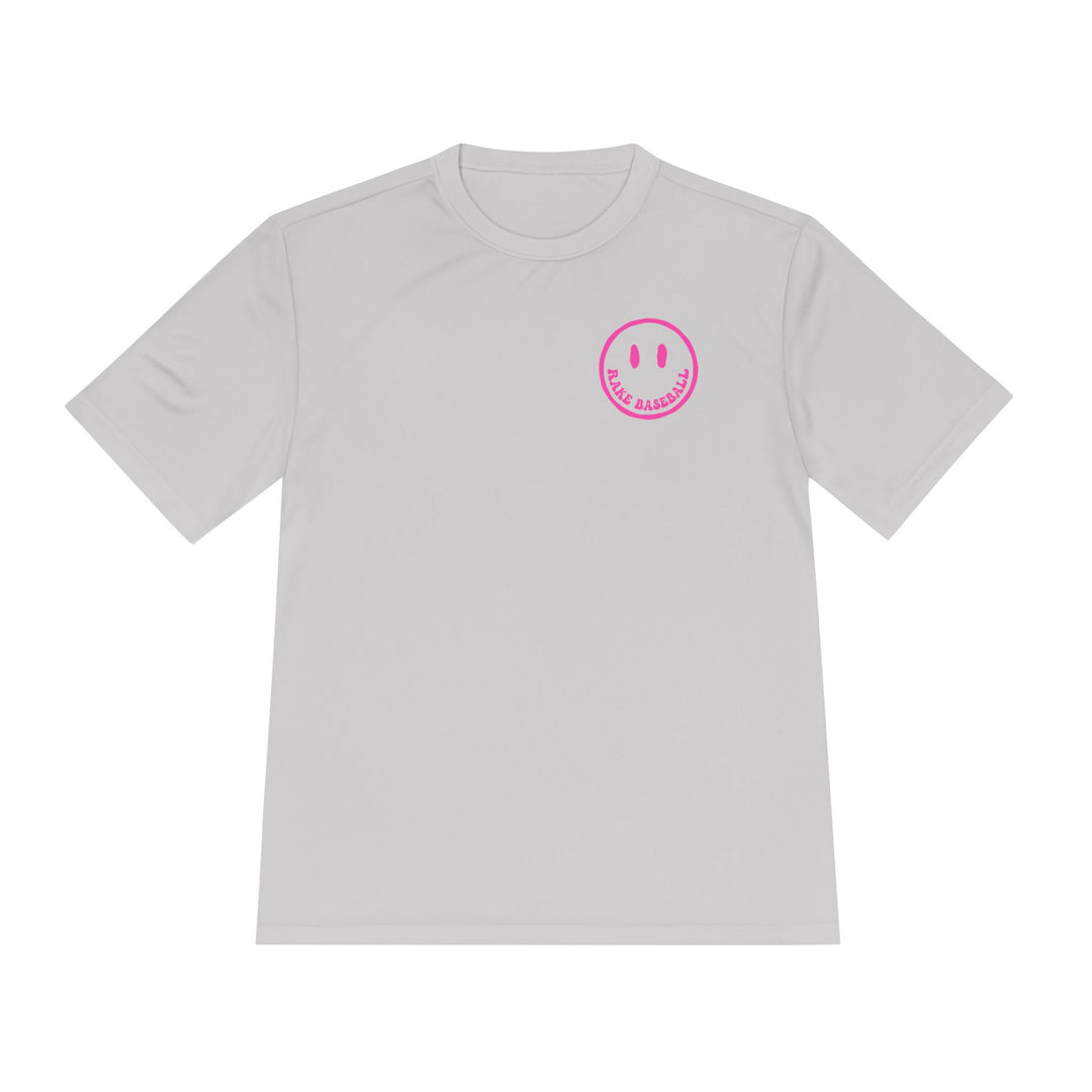 Rake Smile Dry Fit Tee - Rake Baseball Company - RAKE BASEBALL | BASEBALL T-SHIRT | BASEBALL CLOTHING | GOOD VIBES ONLY