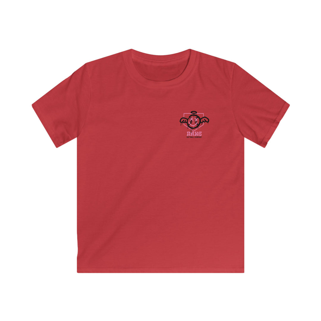Kids She Angel Drip Softball Tee - Rake Baseball Company - RAKE BASEBALL | BASEBALL T-SHIRT | BASEBALL CLOTHING | GOOD VIBES ONLY