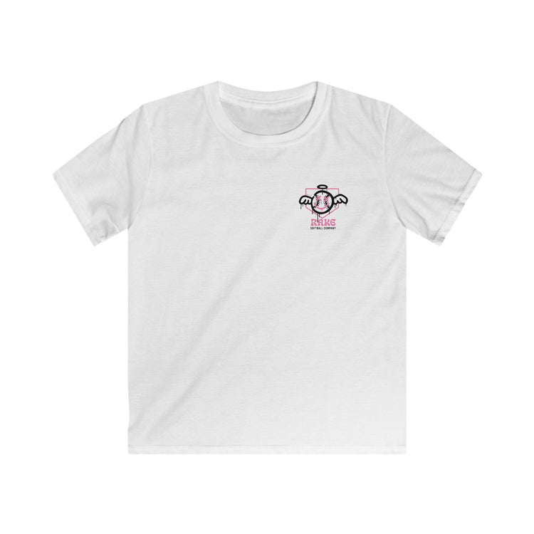Kids She Angel Drip Softball Tee - Rake Baseball Company - RAKE BASEBALL | BASEBALL T-SHIRT | BASEBALL CLOTHING | GOOD VIBES ONLY