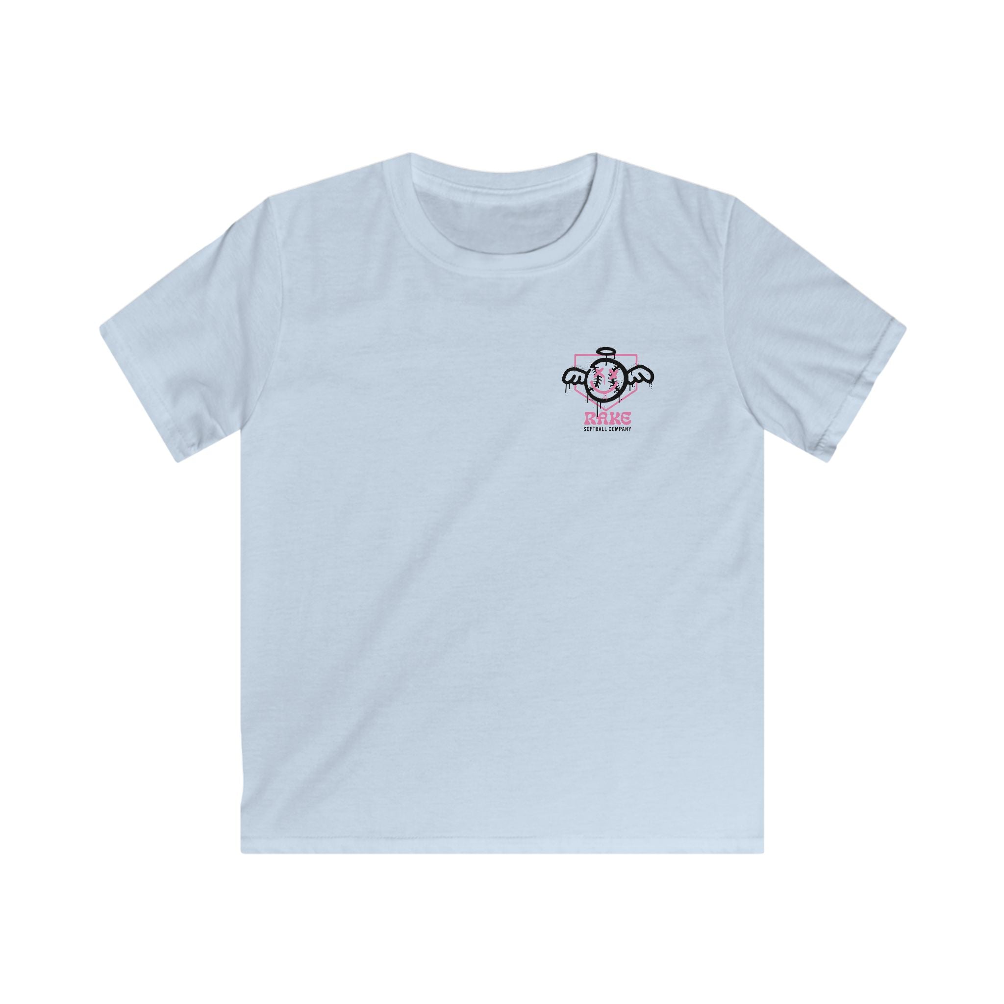 Kids She Angel Drip Softball Tee - Rake Baseball Company - RAKE BASEBALL | BASEBALL T-SHIRT | BASEBALL CLOTHING | GOOD VIBES ONLY