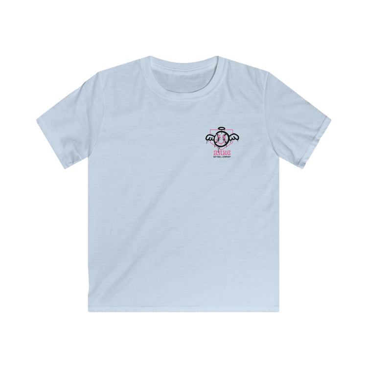 Kids She Angel Drip Softball Tee - Rake Baseball Company - RAKE BASEBALL | BASEBALL T-SHIRT | BASEBALL CLOTHING | GOOD VIBES ONLY