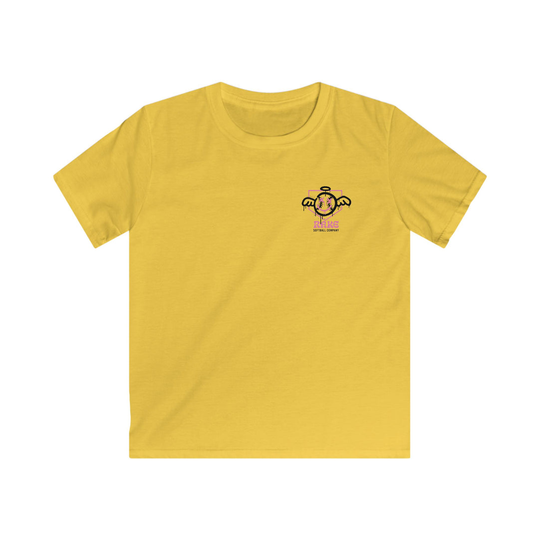 Kids She Angel Drip Softball Tee - Rake Baseball Company - RAKE BASEBALL | BASEBALL T-SHIRT | BASEBALL CLOTHING | GOOD VIBES ONLY
