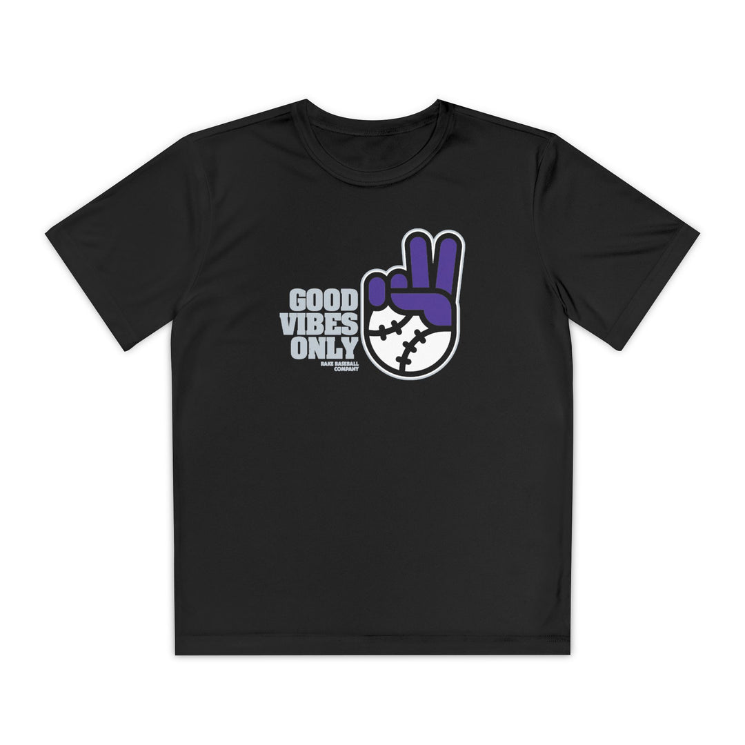 Kids Colorado Inspired GVO Dry Fit Tee - Rake Baseball Company - RAKE BASEBALL | BASEBALL T-SHIRT | BASEBALL CLOTHING | GOOD VIBES ONLY