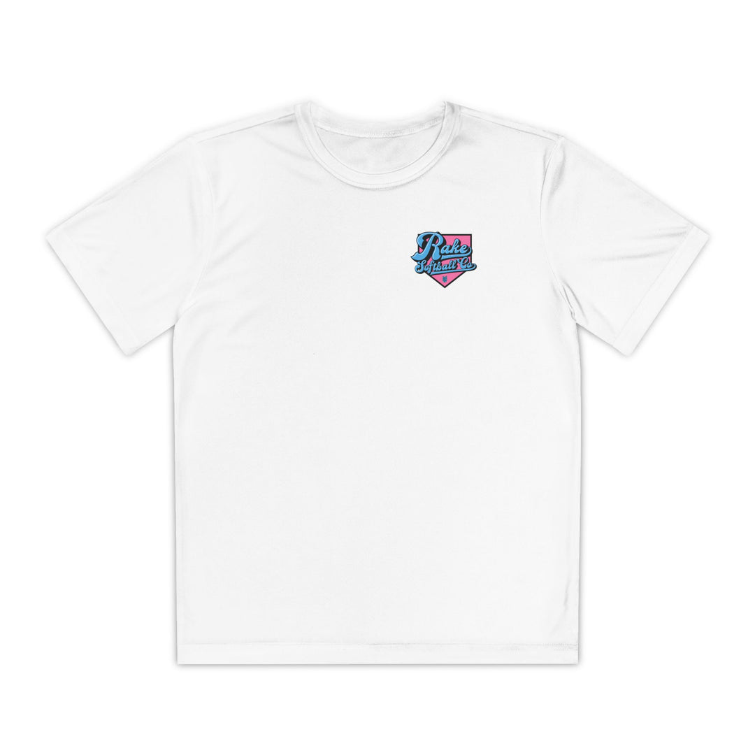 Kids Rake Softball Co. Dry Fit Tee - Rake Baseball Company - RAKE BASEBALL | BASEBALL T-SHIRT | BASEBALL CLOTHING | GOOD VIBES ONLY