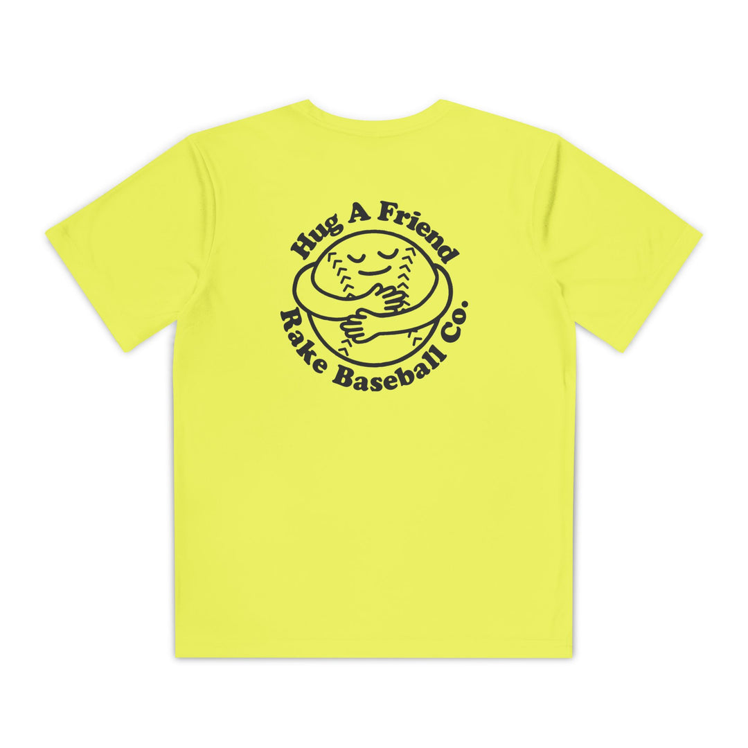 Kids Hug A Friend Dry Fit Tee - Rake Baseball Company - RAKE BASEBALL | BASEBALL T-SHIRT | BASEBALL CLOTHING | GOOD VIBES ONLY