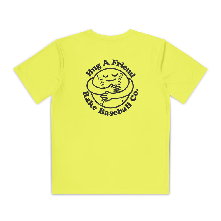 Kids Hug A Friend Dry Fit Tee - Rake Baseball Company - RAKE BASEBALL | BASEBALL T-SHIRT | BASEBALL CLOTHING | GOOD VIBES ONLY