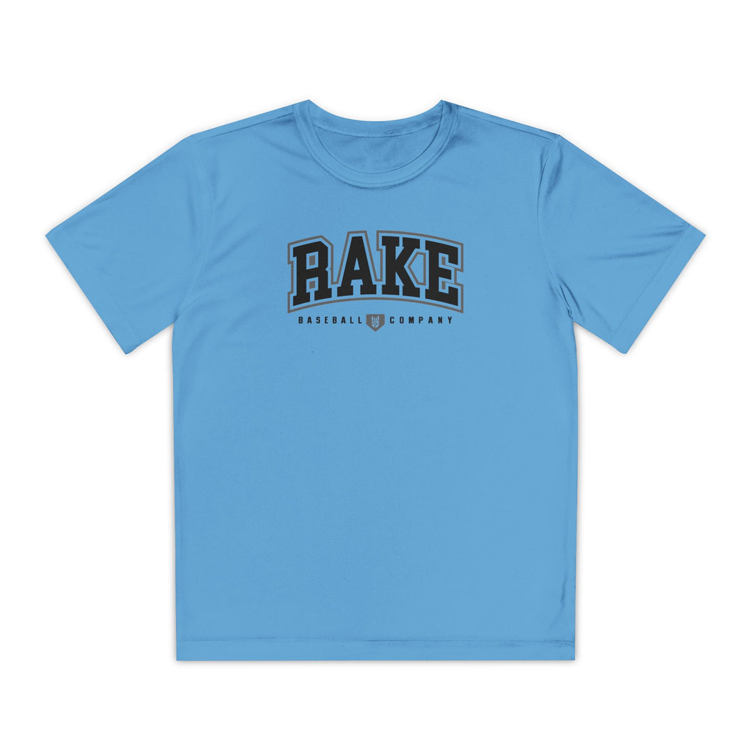 Kids Rake Collegiate Dry Fit Tee - Rake Baseball Company - RAKE BASEBALL | BASEBALL T-SHIRT | BASEBALL CLOTHING | GOOD VIBES ONLY
