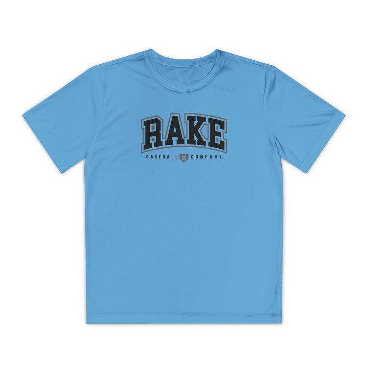 Kids Rake Collegiate Dry Fit Tee - Rake Baseball Company - RAKE BASEBALL | BASEBALL T-SHIRT | BASEBALL CLOTHING | GOOD VIBES ONLY
