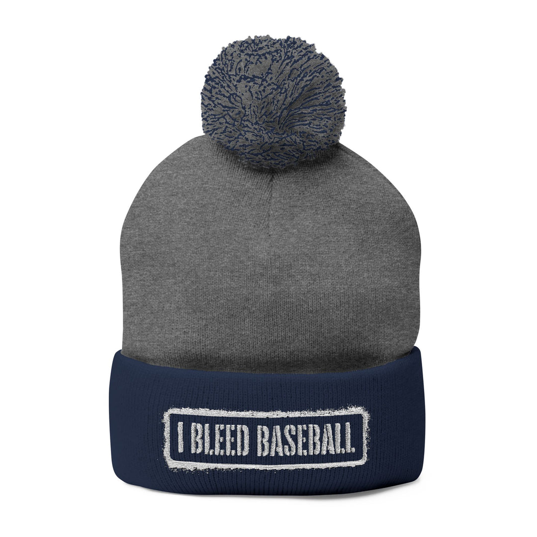 I Bleed Baseball Pom-Pom Beanie