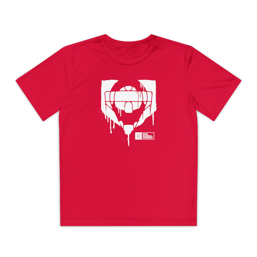 Kids Catcher's Drip Dry Fit Tee - Rake Baseball Company - RAKE BASEBALL | BASEBALL T-SHIRT | BASEBALL CLOTHING | GOOD VIBES ONLY