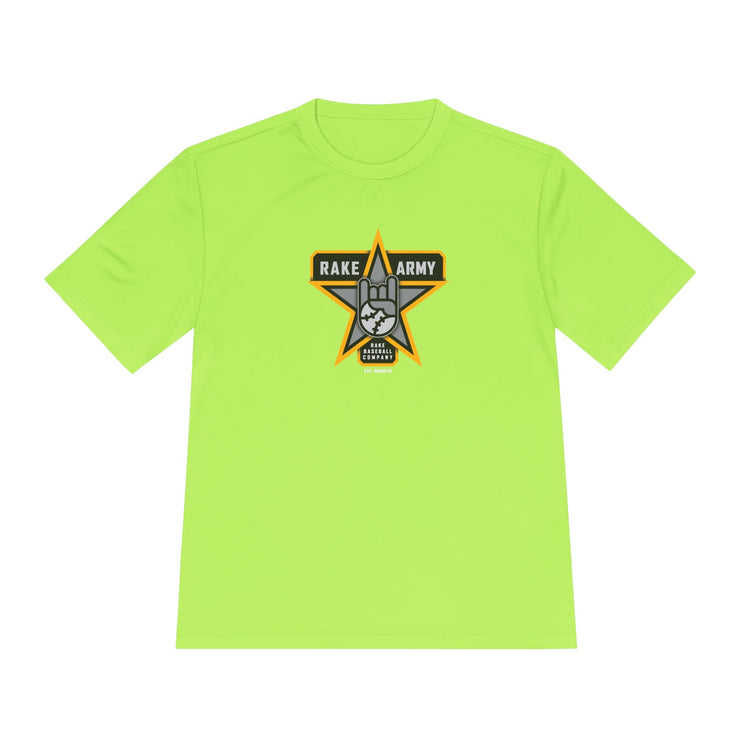 Rake Army Dry Fit Tee - Rake Baseball Company - RAKE BASEBALL | BASEBALL T-SHIRT | BASEBALL CLOTHING | GOOD VIBES ONLY