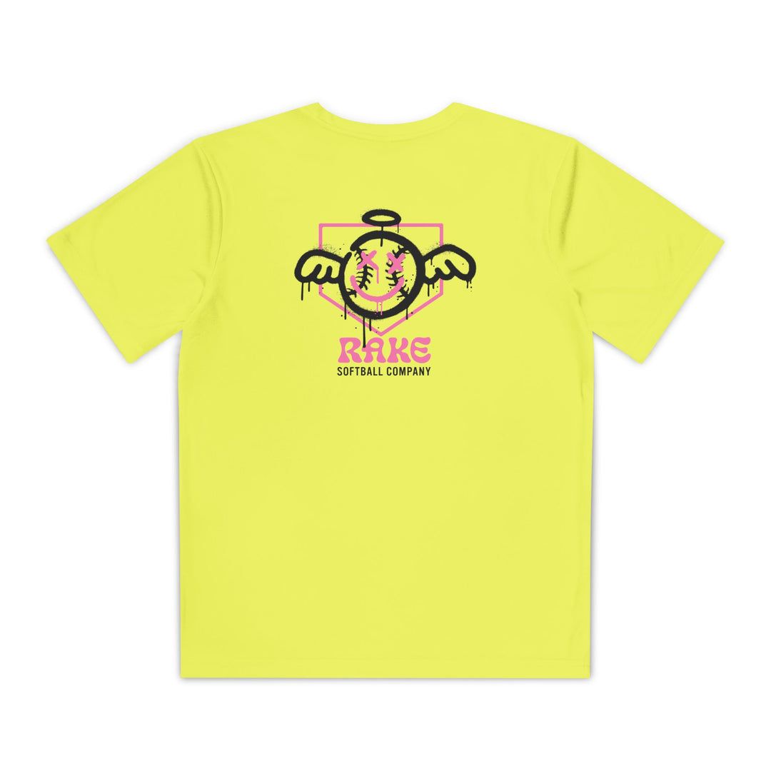 Kids She Angel Drip Softball Dry Fit Tee - Rake Baseball Company - RAKE BASEBALL | BASEBALL T-SHIRT | BASEBALL CLOTHING | GOOD VIBES ONLY