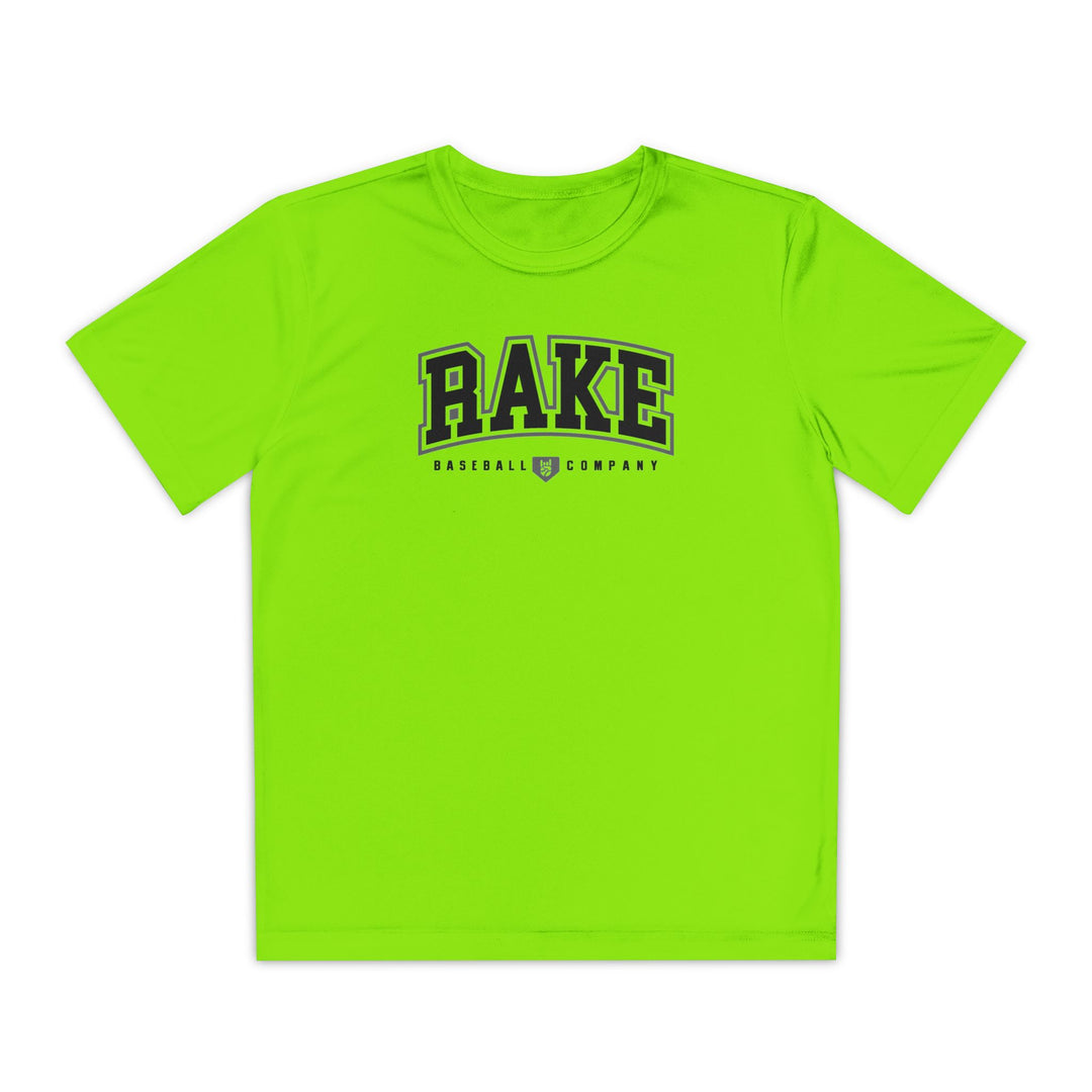 Kids Rake Collegiate Dry Fit Tee - Rake Baseball Company - RAKE BASEBALL | BASEBALL T-SHIRT | BASEBALL CLOTHING | GOOD VIBES ONLY