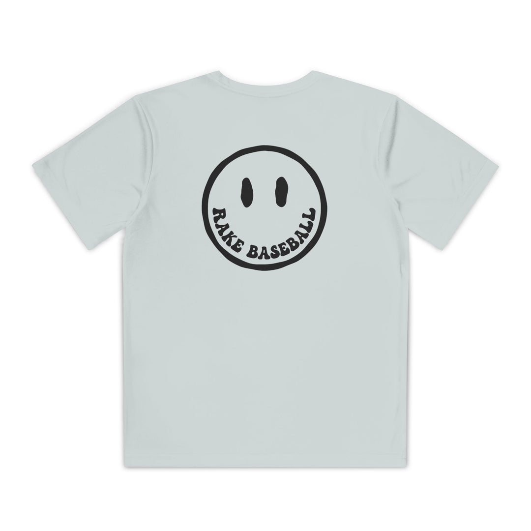 Kids Rake Smile Dry Fit Tee - Rake Baseball Company - RAKE BASEBALL | BASEBALL T-SHIRT | BASEBALL CLOTHING | GOOD VIBES ONLY