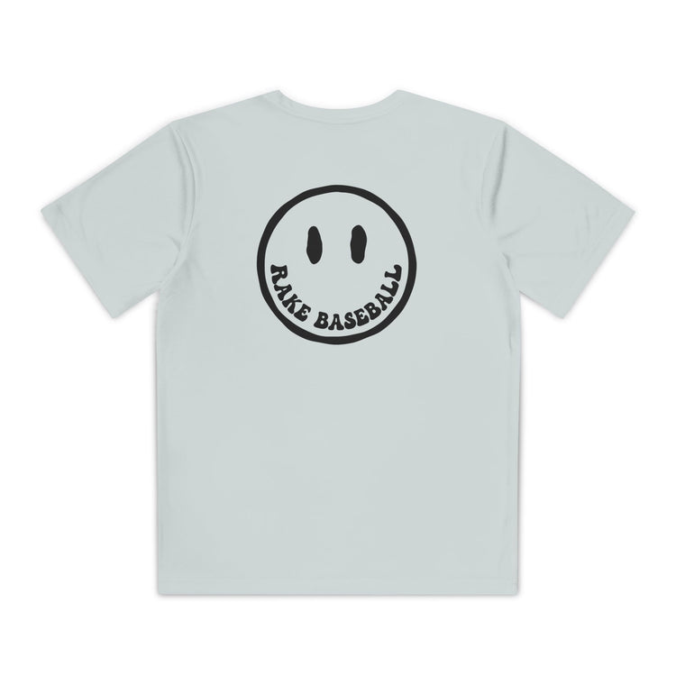 Kids Rake Smile Dry Fit Tee - Rake Baseball Company - RAKE BASEBALL | BASEBALL T-SHIRT | BASEBALL CLOTHING | GOOD VIBES ONLY