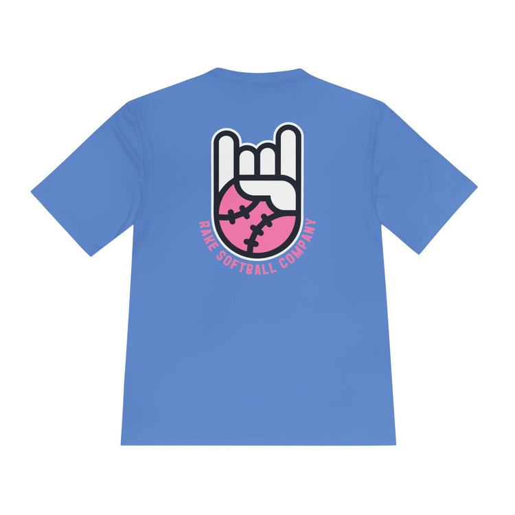 Rake Softball Company Dry Fit Tee - Rake Baseball Company - RAKE BASEBALL | BASEBALL T-SHIRT | BASEBALL CLOTHING | GOOD VIBES ONLY