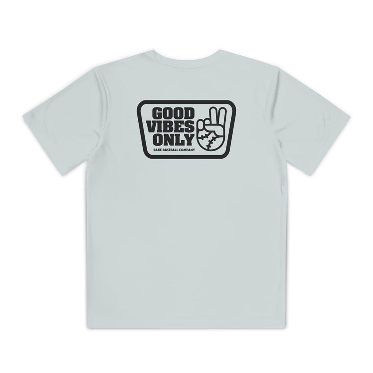 Kids Good Vibes Only Box Dry Fit Tee - Rake Baseball Company - RAKE BASEBALL | BASEBALL T-SHIRT | BASEBALL CLOTHING | GOOD VIBES ONLY