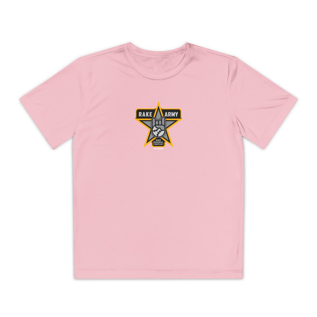 Kids Rake Army Dry Fit Tee - Rake Baseball Company - RAKE BASEBALL | BASEBALL T-SHIRT | BASEBALL CLOTHING | GOOD VIBES ONLY