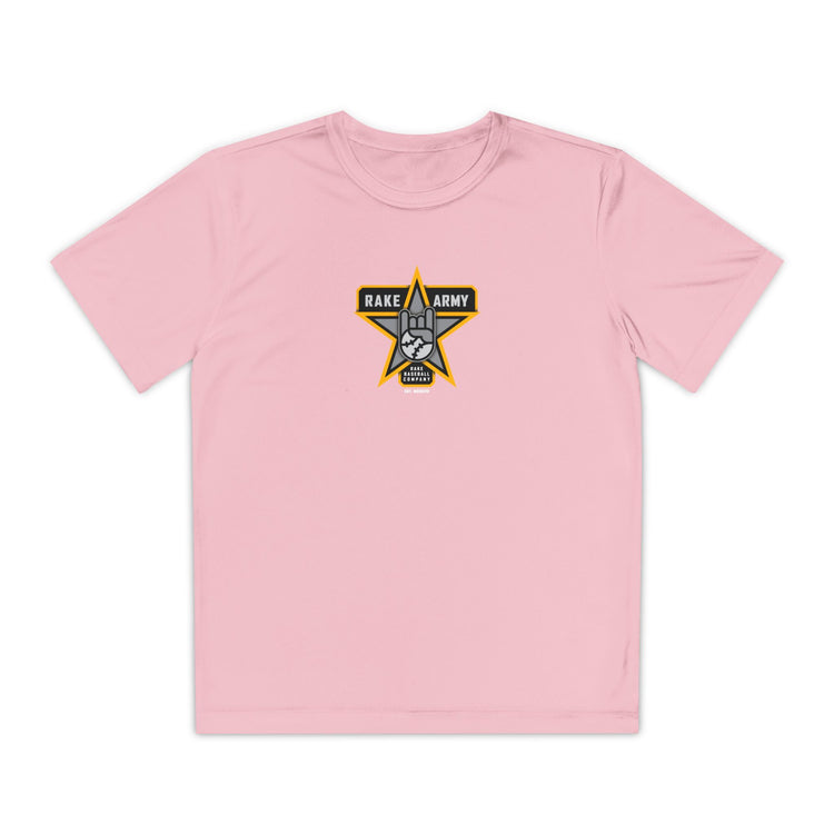 Kids Rake Army Dry Fit Tee - Rake Baseball Company - RAKE BASEBALL | BASEBALL T-SHIRT | BASEBALL CLOTHING | GOOD VIBES ONLY