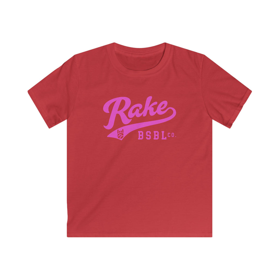 Kids Rake Pink Script Tee