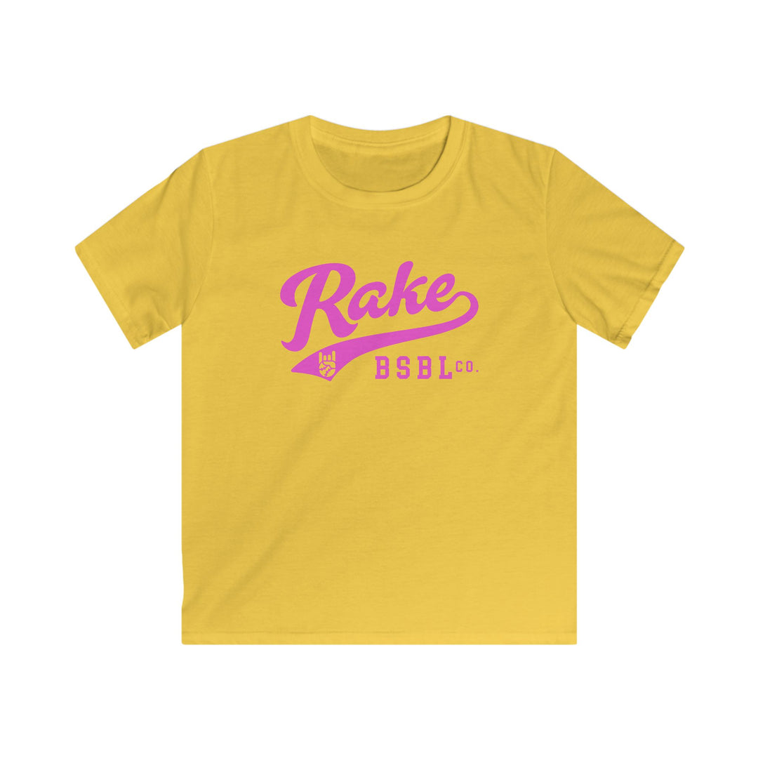 Kids Rake Pink Script Tee