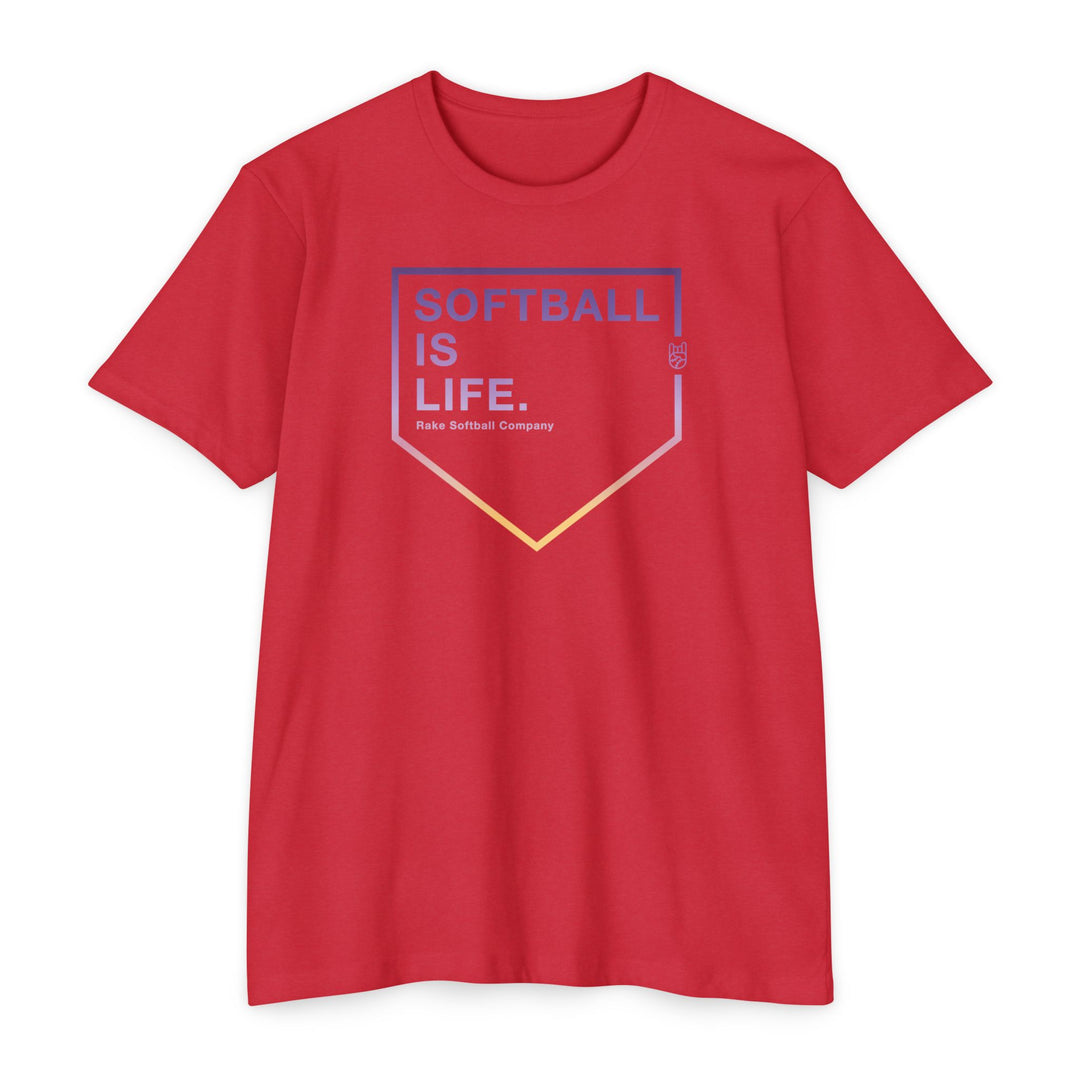 Softball Is Life Tee - Rake Baseball Company - RAKE BASEBALL | BASEBALL T-SHIRT | BASEBALL CLOTHING | GOOD VIBES ONLY