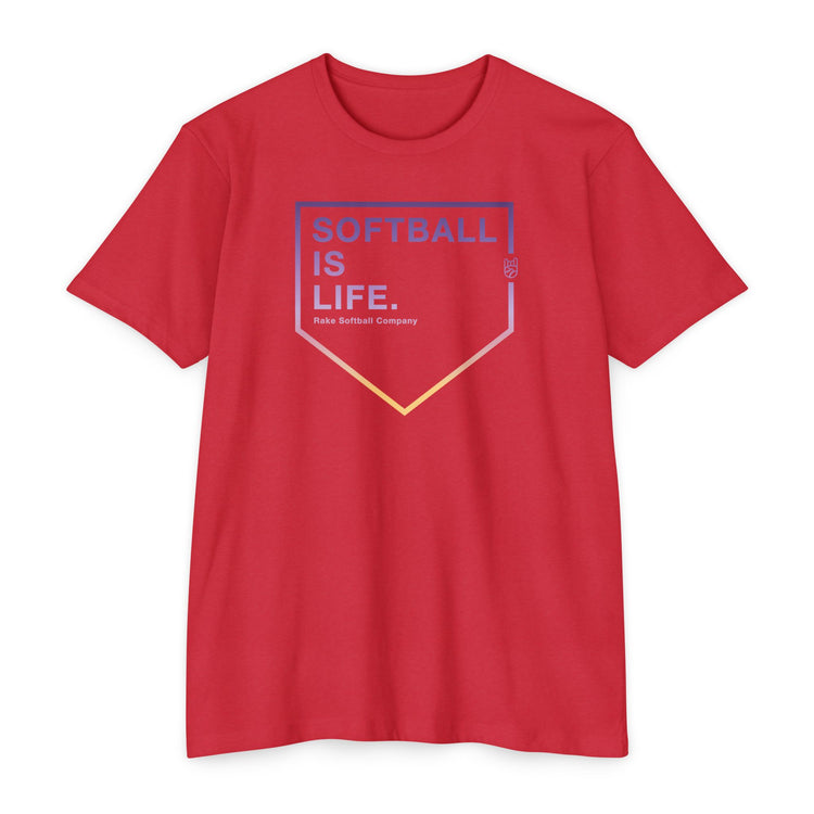 Softball Is Life Tee - Rake Baseball Company - RAKE BASEBALL | BASEBALL T-SHIRT | BASEBALL CLOTHING | GOOD VIBES ONLY