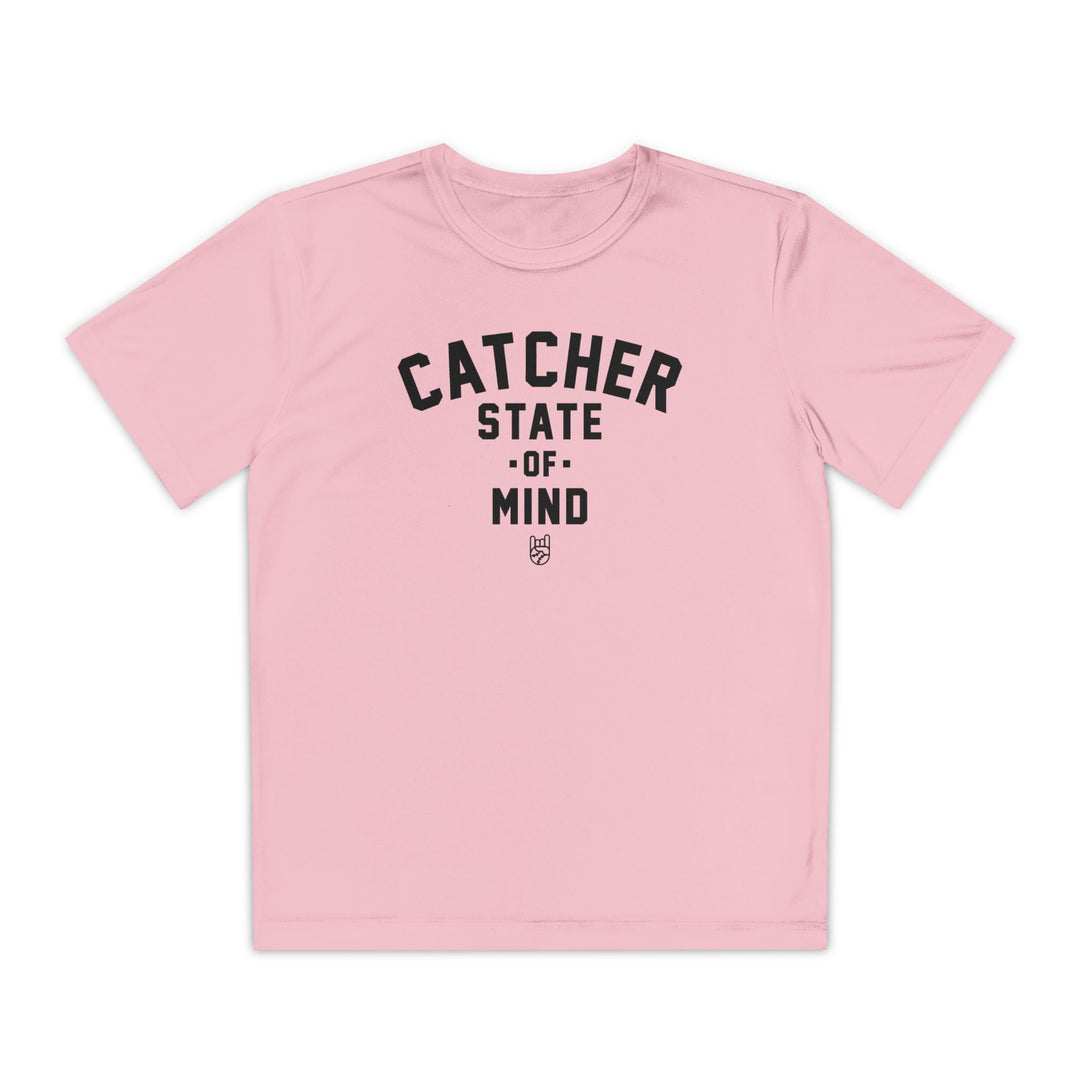 Kids Catcher State Of Mind Dry Fit Tee - Rake Baseball Company - RAKE BASEBALL | BASEBALL T-SHIRT | BASEBALL CLOTHING | GOOD VIBES ONLY