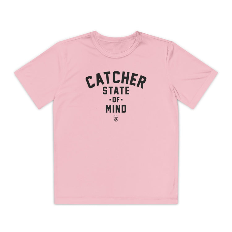 Kids Catcher State Of Mind Dry Fit Tee - Rake Baseball Company - RAKE BASEBALL | BASEBALL T-SHIRT | BASEBALL CLOTHING | GOOD VIBES ONLY