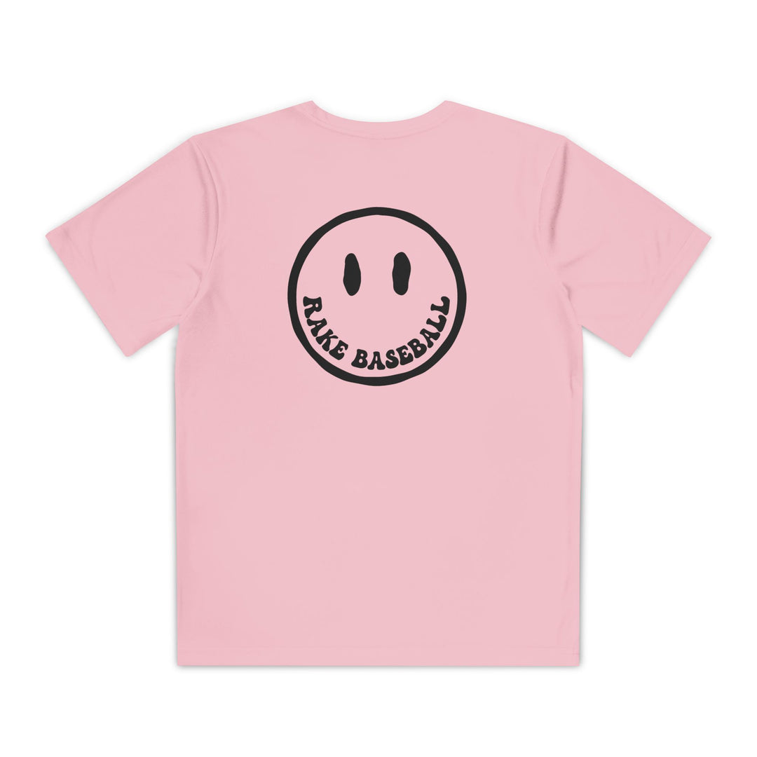 Kids Rake Smile Dry Fit Tee - Rake Baseball Company - RAKE BASEBALL | BASEBALL T-SHIRT | BASEBALL CLOTHING | GOOD VIBES ONLY