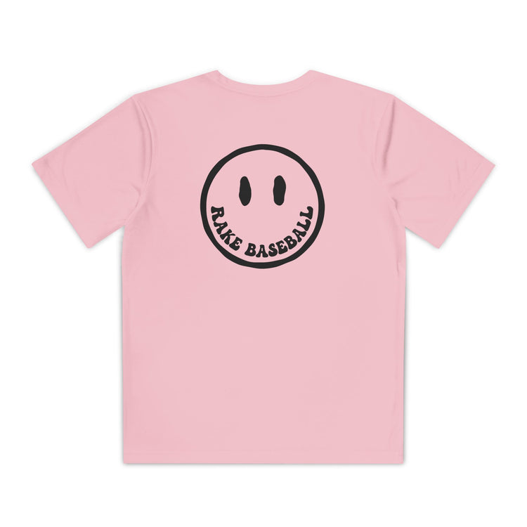 Kids Rake Smile Dry Fit Tee - Rake Baseball Company - RAKE BASEBALL | BASEBALL T-SHIRT | BASEBALL CLOTHING | GOOD VIBES ONLY