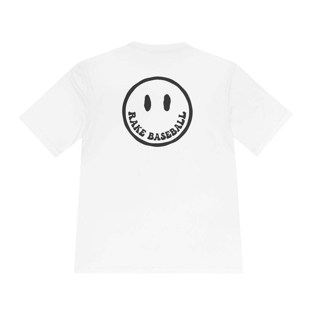 Rake Smile Dry Fit Tee - Rake Baseball Company - RAKE BASEBALL | BASEBALL T-SHIRT | BASEBALL CLOTHING | GOOD VIBES ONLY