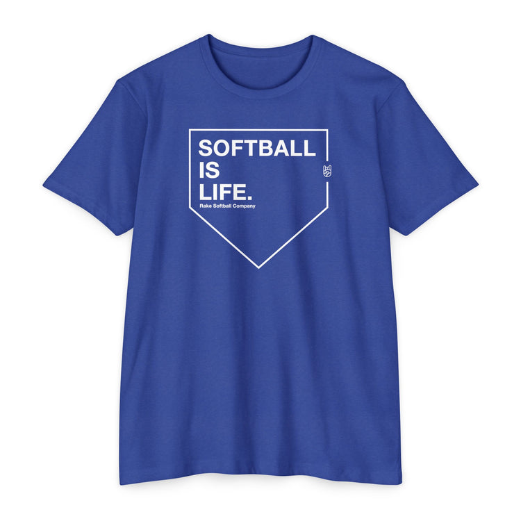 Softball Is Life Tee - Rake Baseball Company - RAKE BASEBALL | BASEBALL T-SHIRT | BASEBALL CLOTHING | GOOD VIBES ONLY