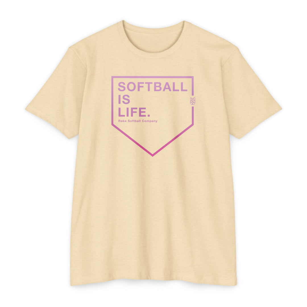 Softball Is Life Tee - Rake Baseball Company - RAKE BASEBALL | BASEBALL T-SHIRT | BASEBALL CLOTHING | GOOD VIBES ONLY