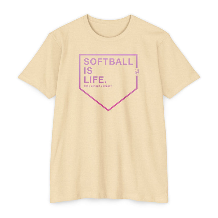 Softball Is Life Tee - Rake Baseball Company - RAKE BASEBALL | BASEBALL T-SHIRT | BASEBALL CLOTHING | GOOD VIBES ONLY
