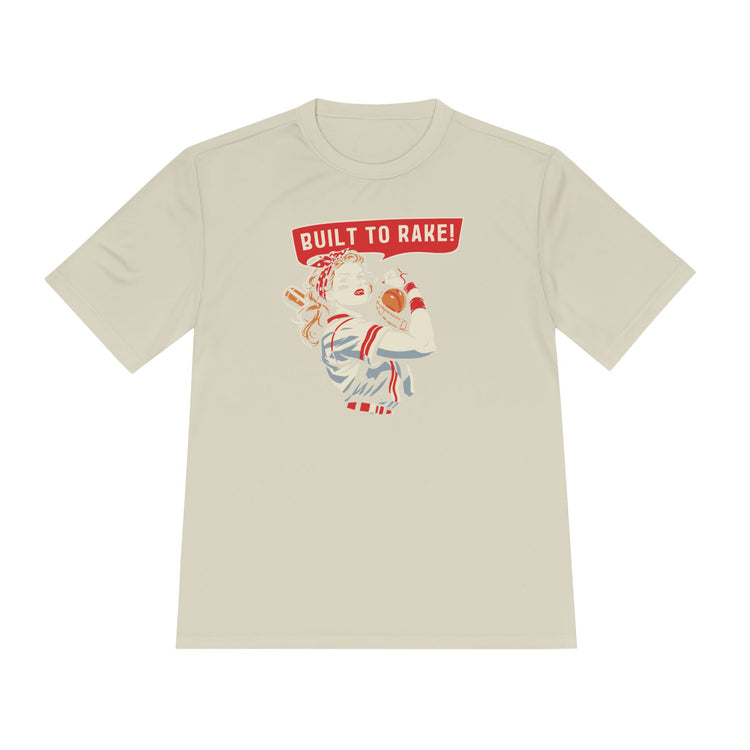 Built To Rake Softball Dry Fit Tee - Rake Baseball Company - RAKE BASEBALL | BASEBALL T-SHIRT | BASEBALL CLOTHING | GOOD VIBES ONLY