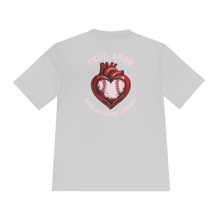 True Amor Baseball Dry Fit Tee - Rake Baseball Company - RAKE BASEBALL | BASEBALL T-SHIRT | BASEBALL CLOTHING | GOOD VIBES ONLY