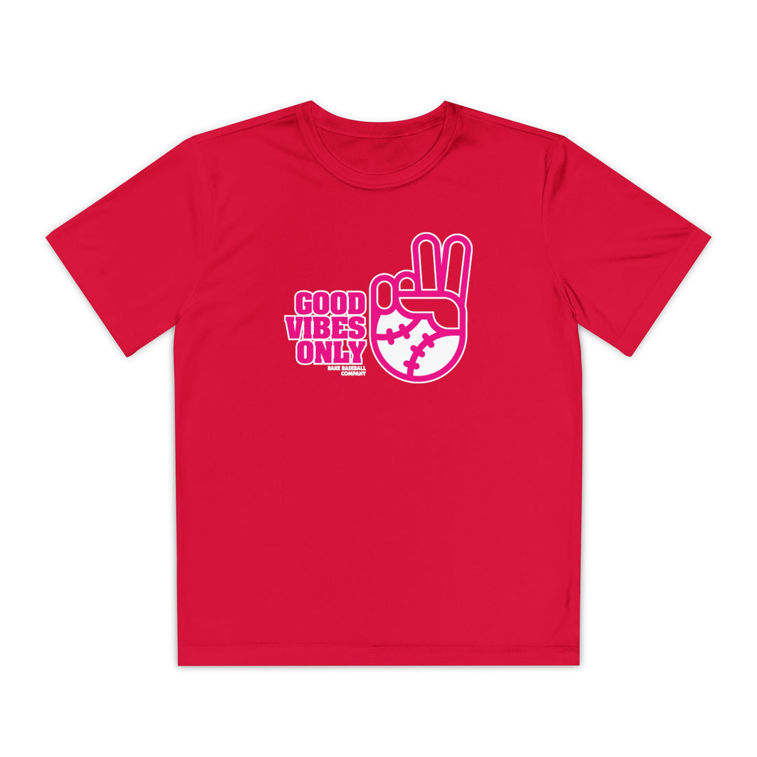 Kids Good Vibes Only Dry Fit Tee - Rake Baseball Company - RAKE BASEBALL | BASEBALL T-SHIRT | BASEBALL CLOTHING | GOOD VIBES ONLY