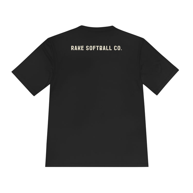 Built To Rake Softball Dry Fit Tee - Rake Baseball Company - RAKE BASEBALL | BASEBALL T-SHIRT | BASEBALL CLOTHING | GOOD VIBES ONLY